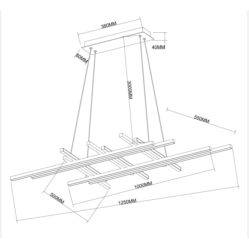 Ondaluce - LED luster na sajli s mogućnošću prigušivanja MOVIDA LED/114W/230V zlatni