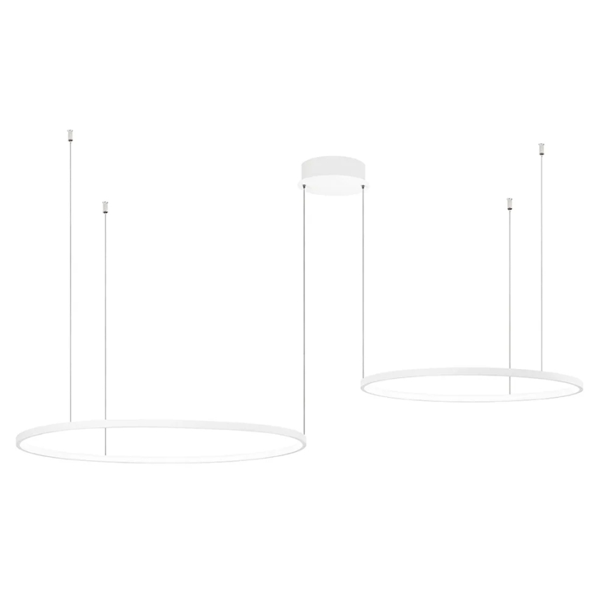 Ondaluce - LED prigušivi luster na sajli SOEL LED/28W/230V + LED/38W Ø 80/60 cm bijela