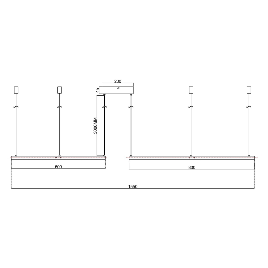 Ondaluce - LED prigušivi luster na sajli SOEL LED/28W/230V + LED/38W Ø 80/60 cm bijela