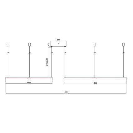 Ondaluce - LED luster na sajli SOEL s mogućnošću prigušivanja LED/28W/230V + LED/38W 3000/4000K, promjer 80/60 cm, bijela