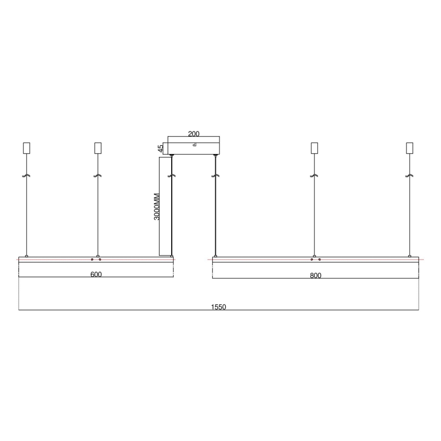 Ondaluce - LED luster na sajli SOEL s mogućnošću prigušivanja LED/28W/230V + LED/38W 3000/4000K, promjer 80/60 cm, bijela