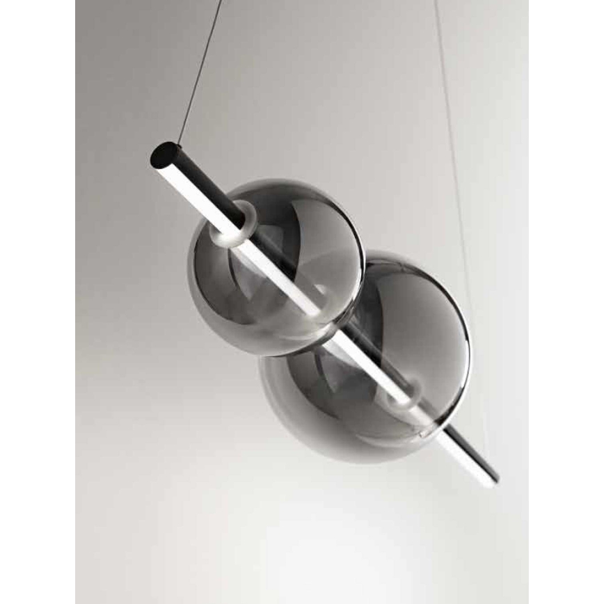 Ondaluce - LED luster s mogućnošću prigušivanja na sajli FUFI LED/40W/230V crna/dimljeno-crna