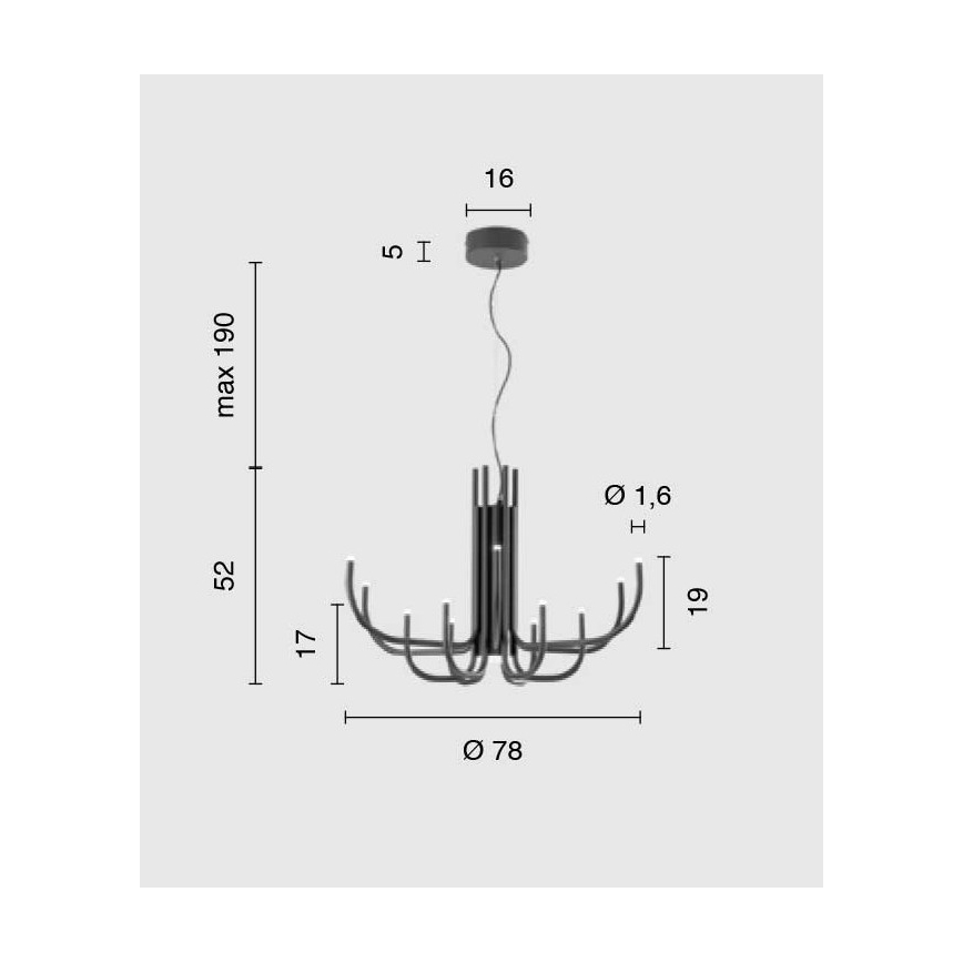 Ondaluce - LED luster s mogućnošću prigušivanja na sajli NOUVEAU LED/35W/230V Ø 78 cm zlatni