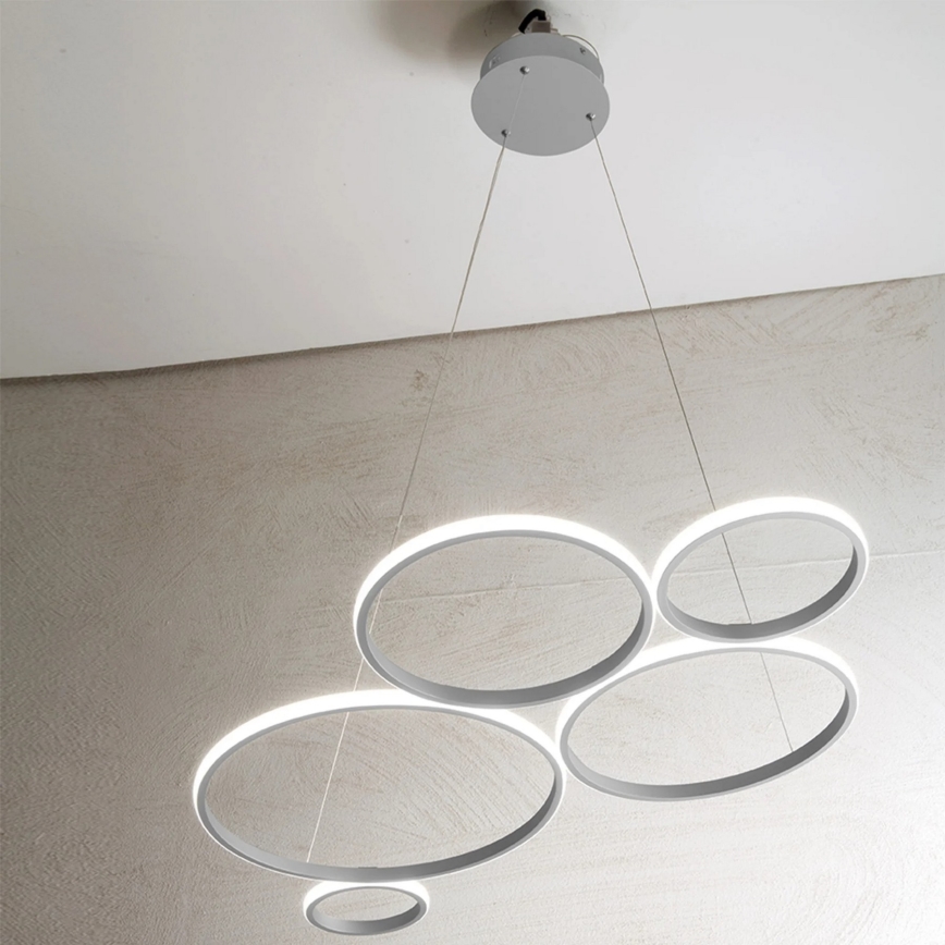 Ondaluce - LED luster s mogućnošću prigušivanja na sajli POIS LED/60W/230V srebrna