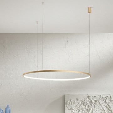 Ondaluce - LED luster s mogućnošću prigušivanja na sajli SOEL LED/47W/230V Ø 100 cm zlatni