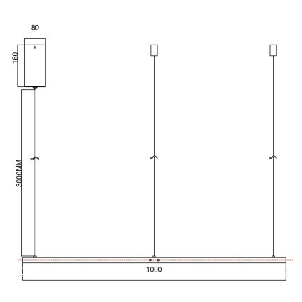 Ondaluce - LED luster s mogućnošću prigušivanja na sajli SOEL LED/47W/230V Ø 100 cm zlatni