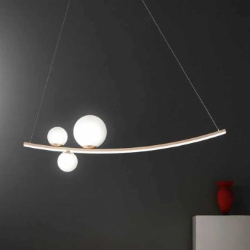 Ondaluce - LED luster s prigušivanjem na sajli ALTALENA LED/48W/230V zlatna/bijela