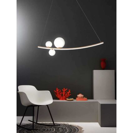 Ondaluce - LED luster s prigušivanjem na sajli ALTALENA LED/48W/230V zlatna/bijela