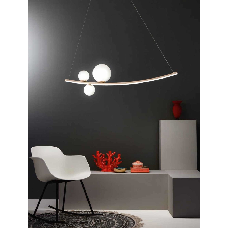 Ondaluce - LED luster s prigušivanjem na sajli ALTALENA LED/48W/230V zlatna/bijela