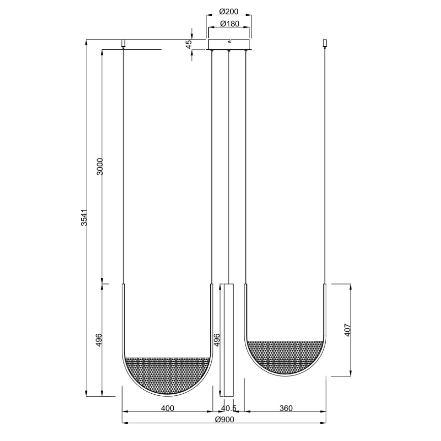 Ondaluce - LED luster s prigušivanjem na sajli LOTUS LED/70W/230V zlatni