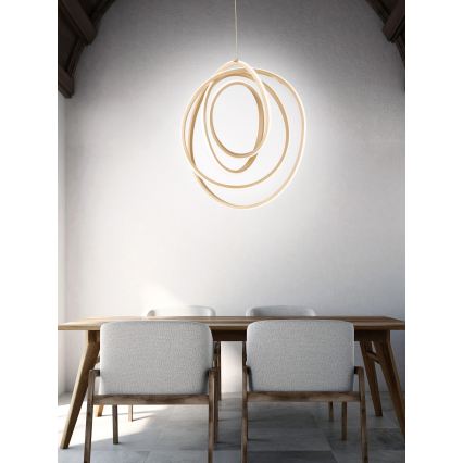 Ondaluce - LED luster s prigušivanjem na užetu GOLDEN LED/50W/230V Ø 50 cm zlatna