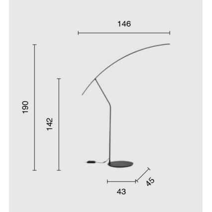 Ondaluce - LED podna lampa FOLAGA s mogućnošću prigušivanja LED/30W/230V 190 cm crna