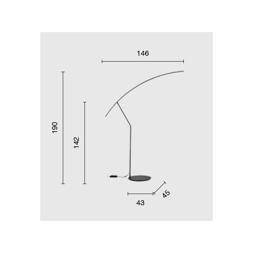 Ondaluce - LED podna lampa FOLAGA s mogućnošću prigušivanja LED/30W/230V crna