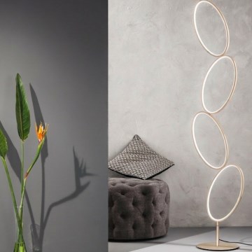 Ondaluce - LED podna lampa RICE s prigušivačem LED/38W/230V 166 cm zlatna