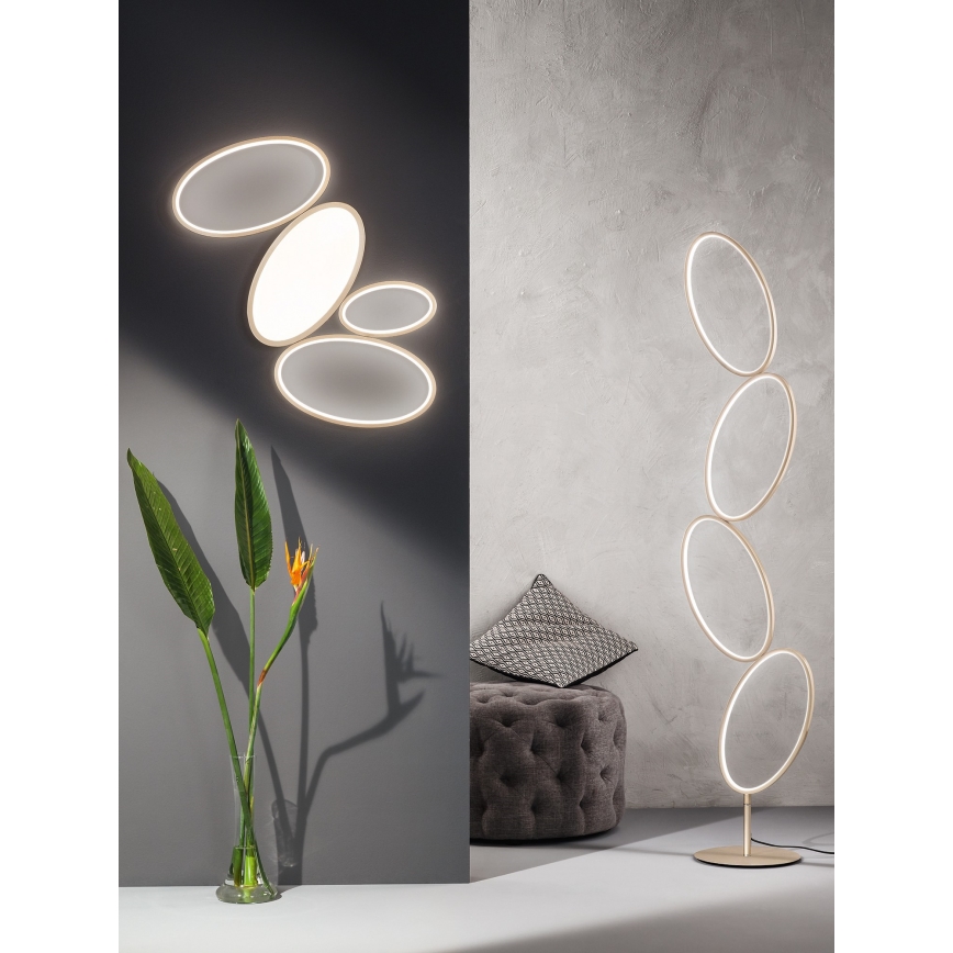 Ondaluce - LED podna lampa RICE s prigušivačem LED/38W/230V 166 cm zlatna