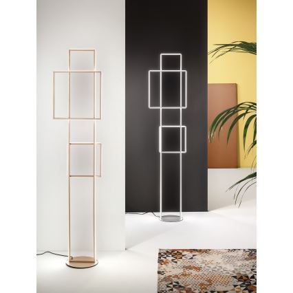 Ondaluce - LED podna lampa s prigušivačem DOWEL LED/77W/230V zlatna