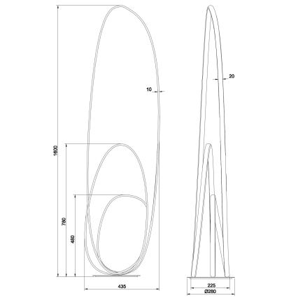 Ondaluce - LED podna lampa s prigušivačem GOLDEN LED/45W/230V zlatna