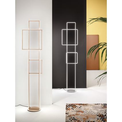 Ondaluce - LED podna lampa s prigušivanjem DOWEL LED/77W/230V 166 cm srebrna