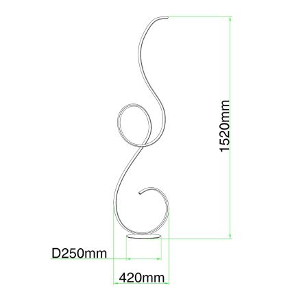 Ondaluce - LED podna lampa s prigušivanjem FLOK LED/44W/230V 152 cm bijela