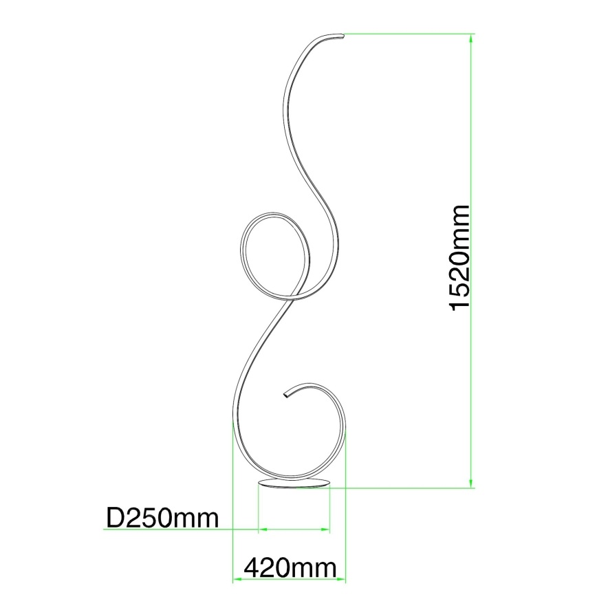 Ondaluce - LED podna lampa s prigušivanjem FLOK LED/44W/230V 152 cm bijela
