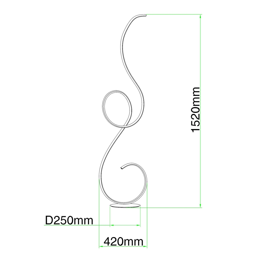 Ondaluce - LED podna lampa s prigušivanjem FLOK LED/44W/230V bijela