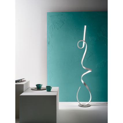 Ondaluce - LED podna lampa s prigušivanjem LUMEN LED/30W/230V srebrna