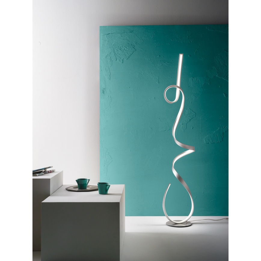 Ondaluce - LED podna lampa s prigušivanjem LUMEN LED/30W/230V srebrna