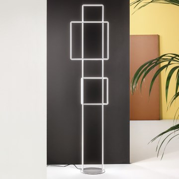 Ondaluce - LED podna svjetiljka s mogućnošću prigušivanja DOWEL LED/77W/230V srebrna