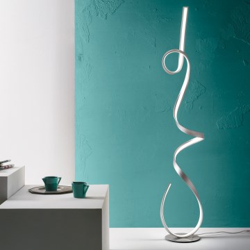 Ondaluce - LED podna svjetiljka s prigušivanjem LUMEN LED/30W/230V 160 cm srebrna