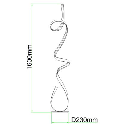 Ondaluce - LED podna svjetiljka s prigušivanjem LUMEN LED/30W/230V 160 cm srebrna