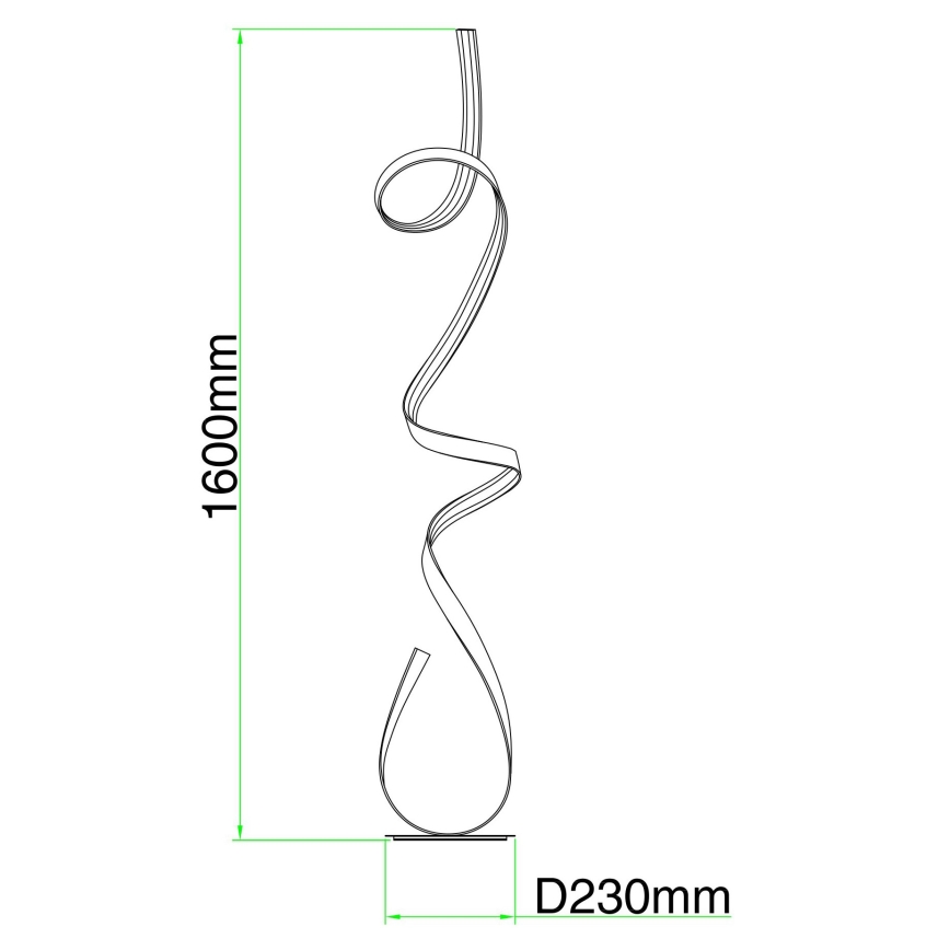 Ondaluce - LED podna svjetiljka s prigušivanjem LUMEN LED/30W/230V 160 cm srebrna