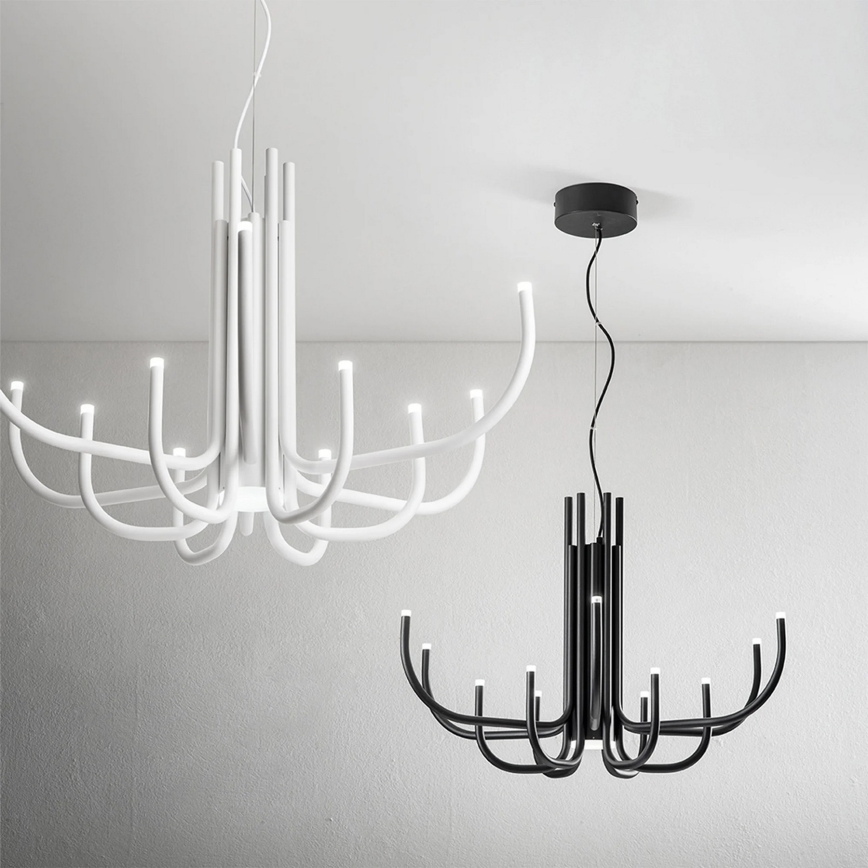 Ondaluce - LED prigušivi luster na sajli NOUVEAU LED/35W/230V crna