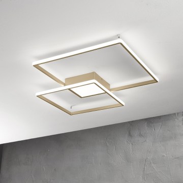 Ondaluce - LED prigušivo stropno svjetlo DOWEL LED/46W/230V 55x55 cm zlatno