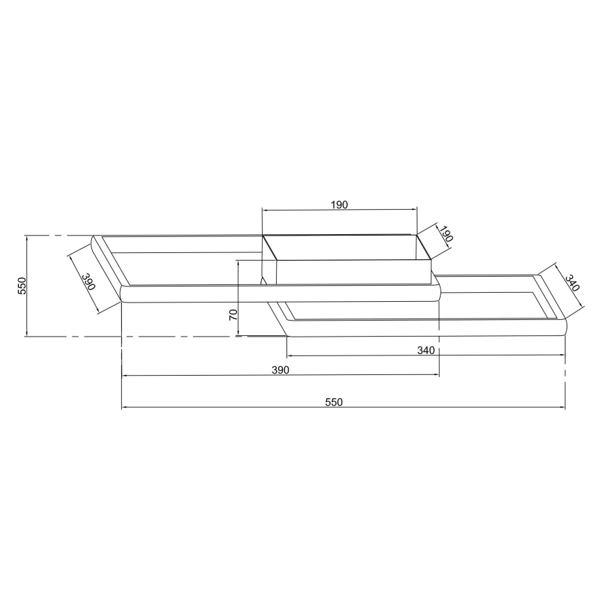 Ondaluce - LED prigušivo stropno svjetlo DOWEL LED/46W/230V 55x55 cm zlatno