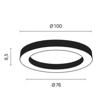 Ondaluce - LED stropno svjetlo s prigušivanjem GLOBUS LED/80W/230V 3000/4000K Ø 100 cm crna