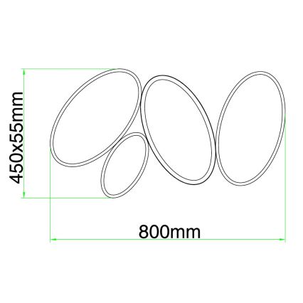 Ondaluce - LED prigušivo stropno svjetlo RICE LED/34W/230V 45x80 cm zlatno