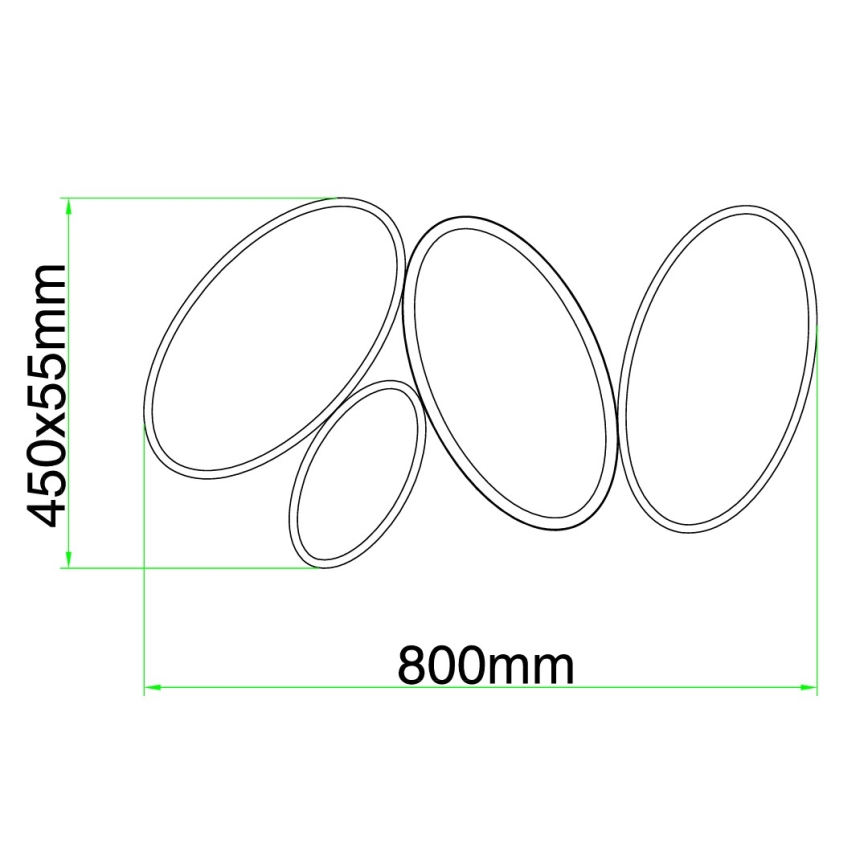 Ondaluce - LED prigušivo stropno svjetlo RICE LED/34W/230V 45x80 cm zlatno