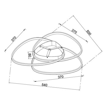 Ondaluce - LED prigušivo stropno svjetlo ROSE LED/60W/230V zlatno