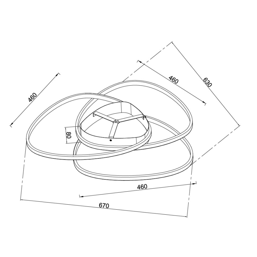 Ondaluce - LED prigušivo stropno svjetlo ROSE LED/70W/230V zlatna