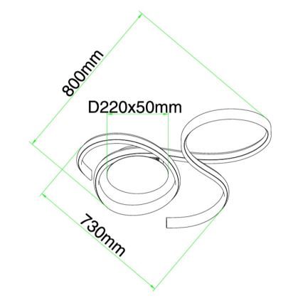 Ondaluce - LED prigušivo zidno svjetlo TWIST LED/57W/230V bijelo