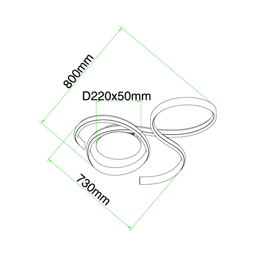 Ondaluce - LED prigušivo zidno svjetlo TWIST LED/57W/230V bijelo
