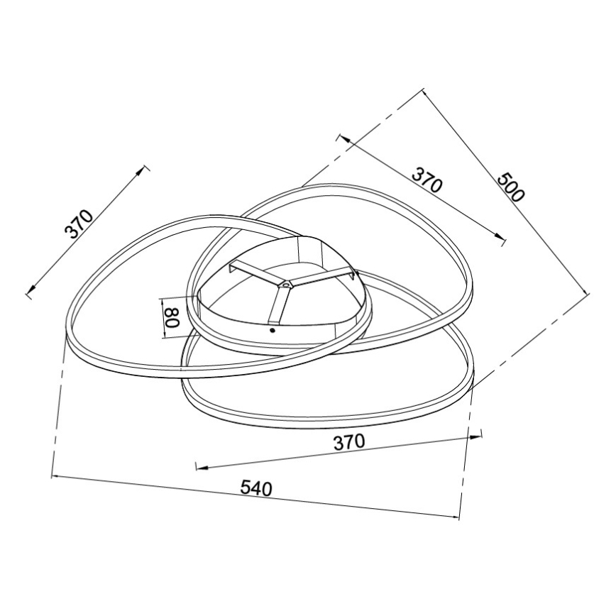 Ondaluce - LED stropna svjetiljka ROSE s mogućnošću prigušivanja LED/60W/230V 50x54 cm srebrna