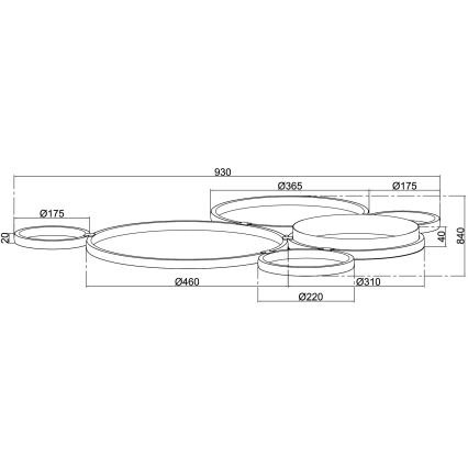 Ondaluce - LED stropno svjetlo s prigušivanjem POIS LED/68W/230V u srebrnoj boji