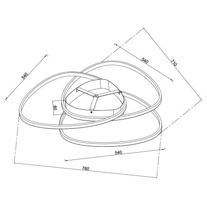 Ondaluce - LED stropno svjetlo s prigušivanjem ROSE LED/80W/230V zlatno