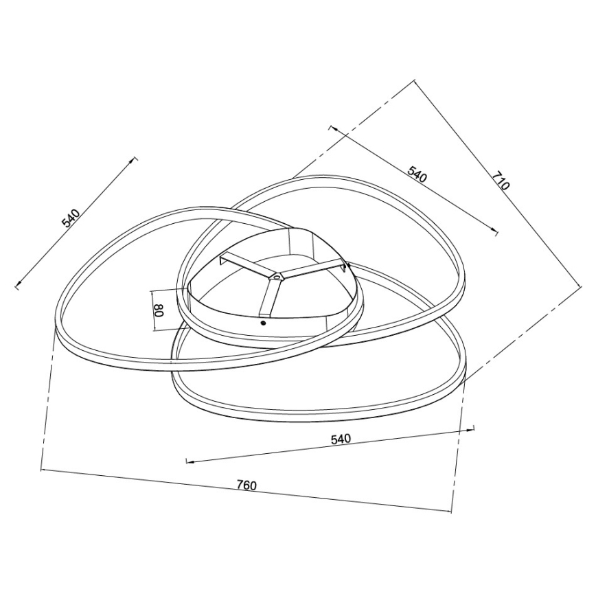 Ondaluce - LED stropno svjetlo s prigušivanjem ROSE LED/80W/230V zlatno