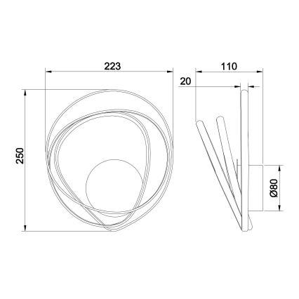Ondaluce - LED zidna svjetiljka GOLDEN LED/23W/230V zlatna