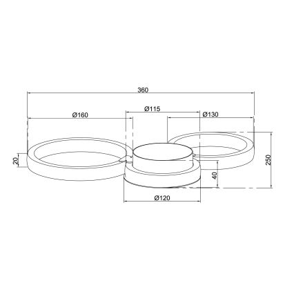 Ondaluce - LED zidna svjetiljka POIS LED/20W/230V zlatna
