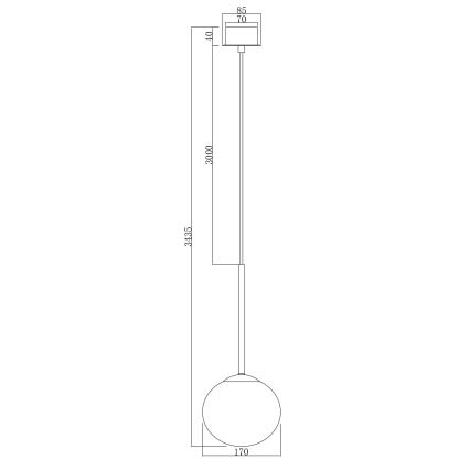 Ondaluce - Luster na kabelu JEWEL 1xE14/10W/230V Ø 17 cm dimljeno-crna