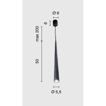 Ondaluce - Luster na kabelu NOA 1xGU10/20W/230V Ø 5,5 cm crna