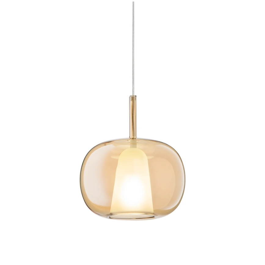Ondaluce - Luster na kabelu THELMA 1xE27/15W/230V Ø 25 cm zlatna/zadimljeno-bež
